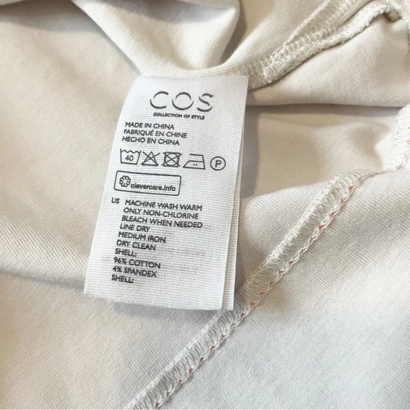 COS contrast stitch dress Light Beige with Orange Stitching Size Extra Small - Picture 12 of 16